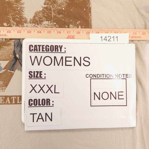 The Beatles Abbey Road Band Graphic Crew Neck T Shirt Womens Size 2XL Tan - Picture 7 of 9